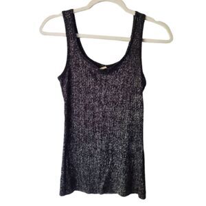 Derek Heart Black Tank Top With Metallic Silver Speckles Size Large